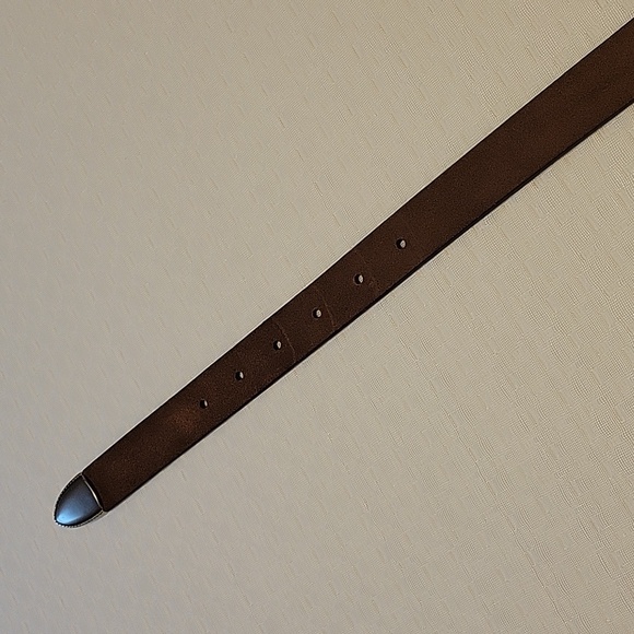 Lucky Brand Brown Leather Boho Belt with Two Tone Buckle - Picture 10 of 11